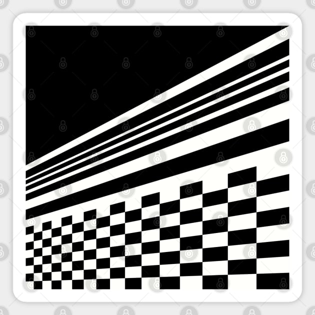 Abstract Checkerboard Racetrack Magnet by Suneldesigns